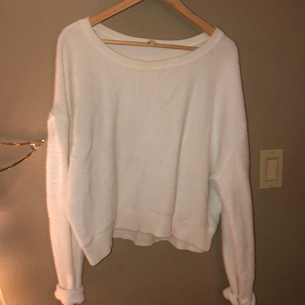 Wide neck white sweater size medium